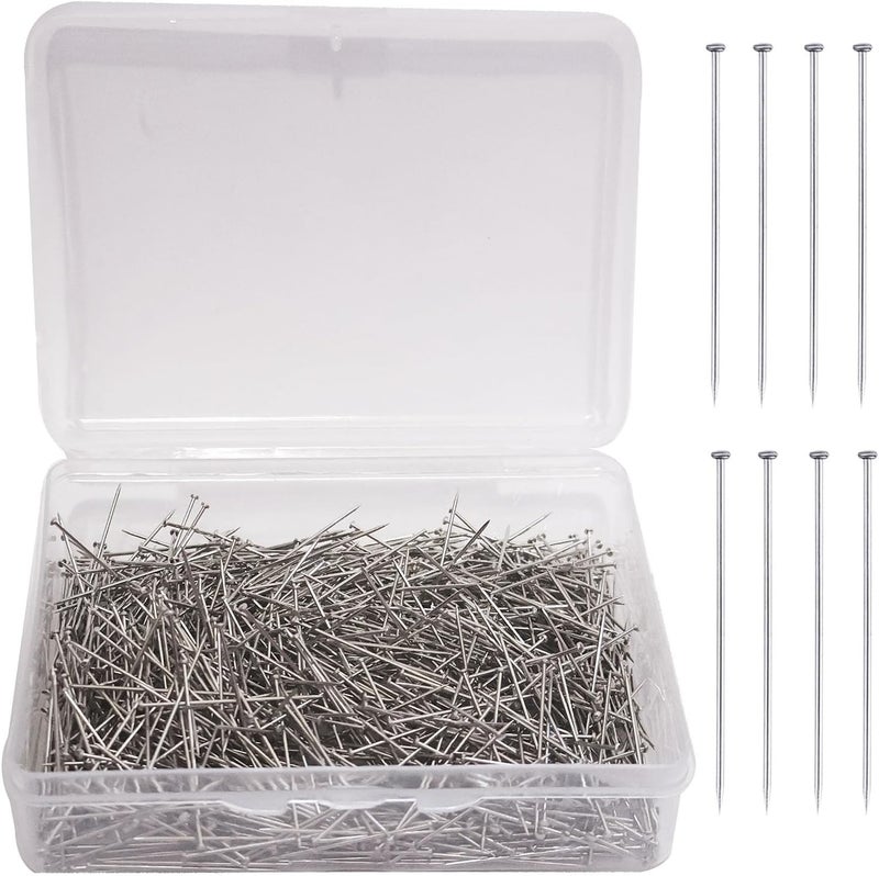 Sunenlyst 1000PCS Straight Pins, Sewing Pins for Crafts, Stainless Steel Stick Pin, Fine Satin Pin Dressmaker Pins for Sewing, Jewelry Making, DIY, Fabric, Quilting, Craft Project - Image 1